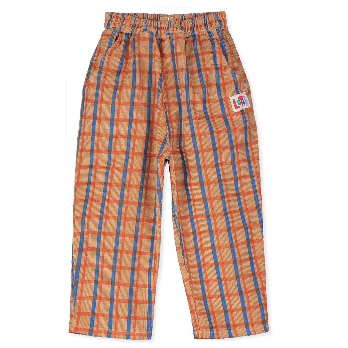 CORDUROY WIDE PANTS CHECKS ALL OVER TOASTED