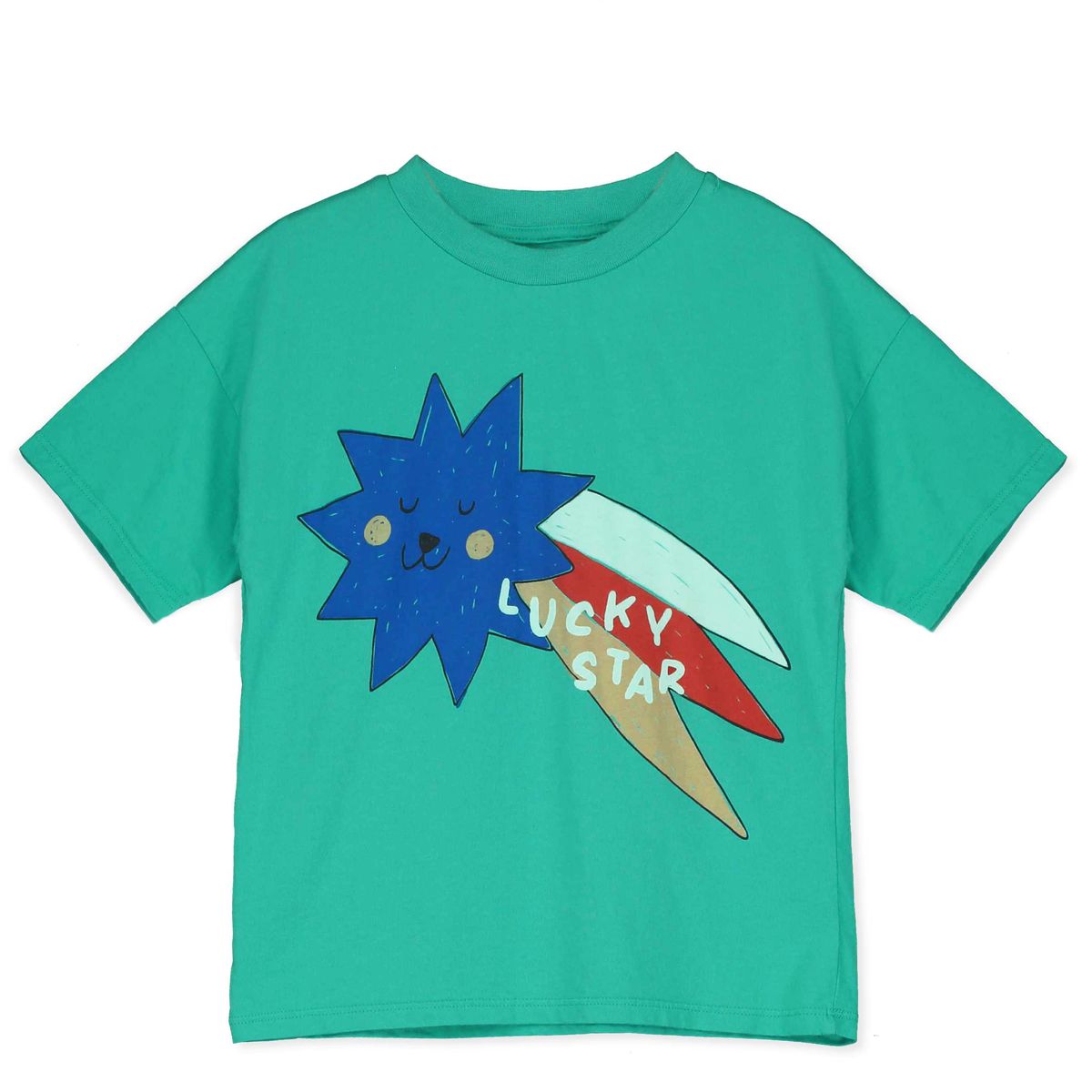WIDE FIT T-SHIRT GREEN BIG LUCKY STAR