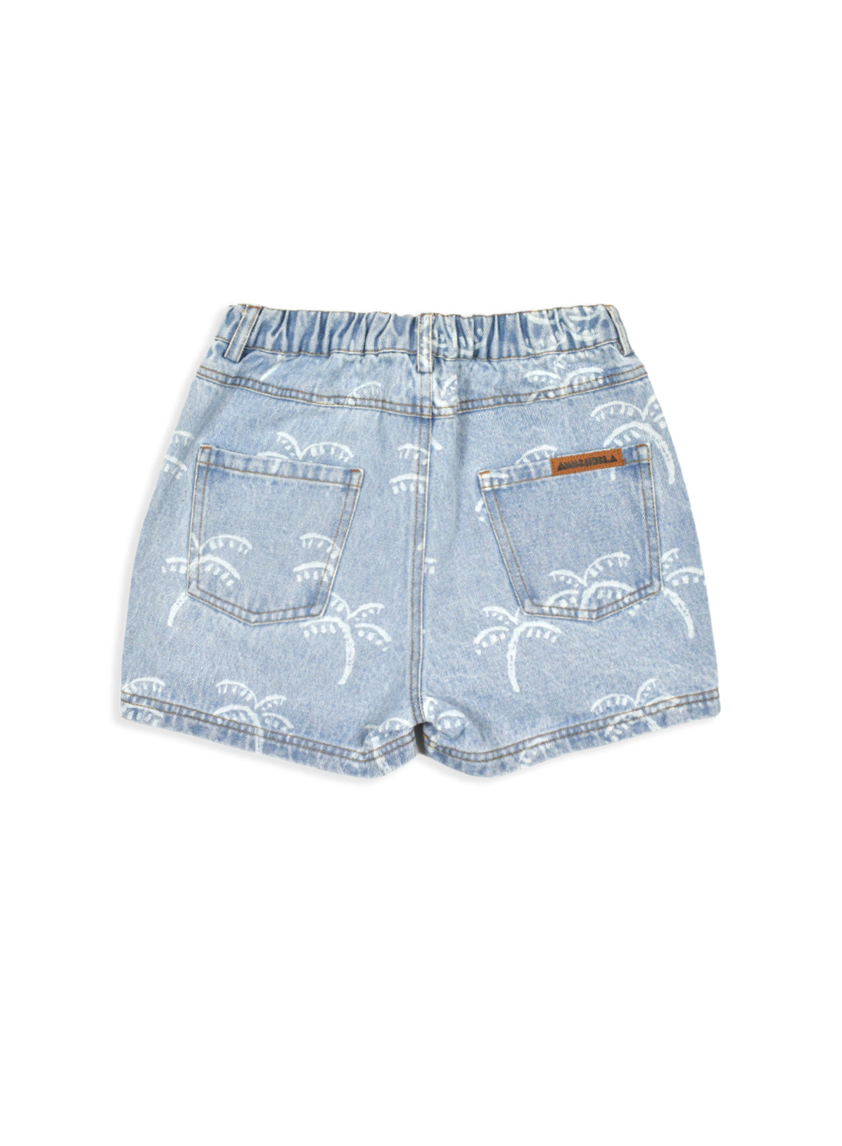 AM SKORT 02 PALMTREES ON DENIM