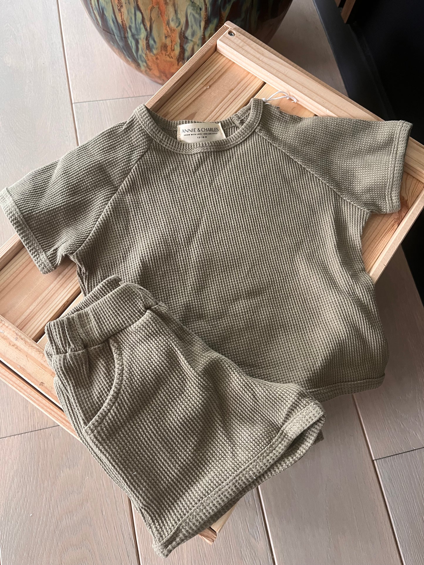 BABY SET T-SHIRT/SHORT KHAKI