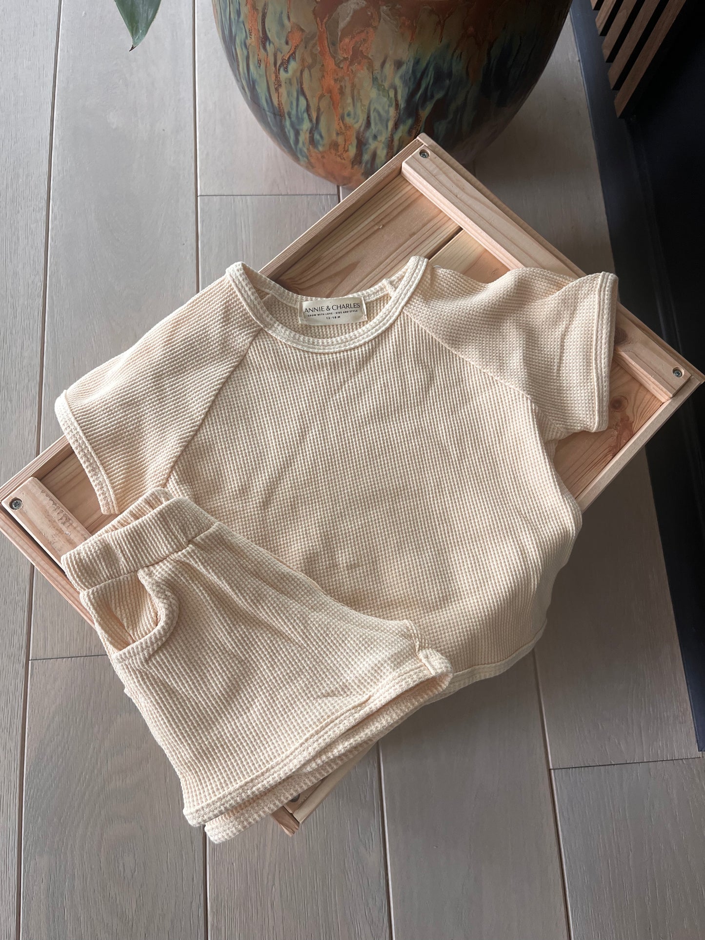 BABY SET T-SHIRT/SHORT CREAM