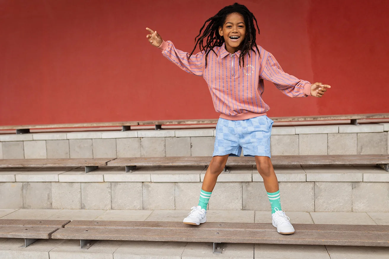 SWEATSHIRT COLLAR ZIP ROSE DAWN