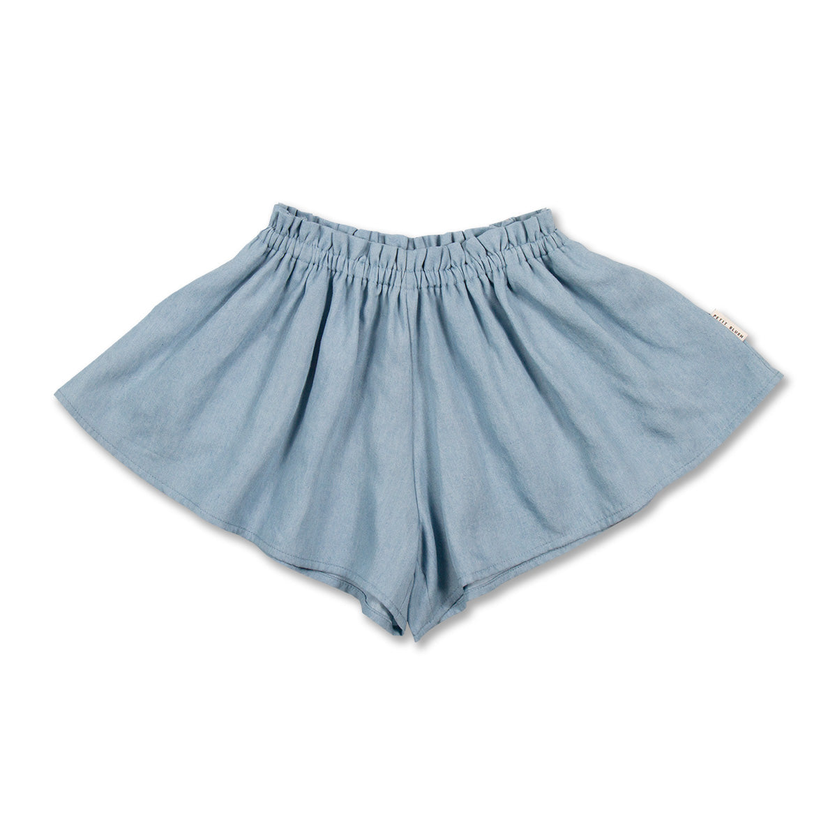 RUFFLE SHORT JEANS BLUE