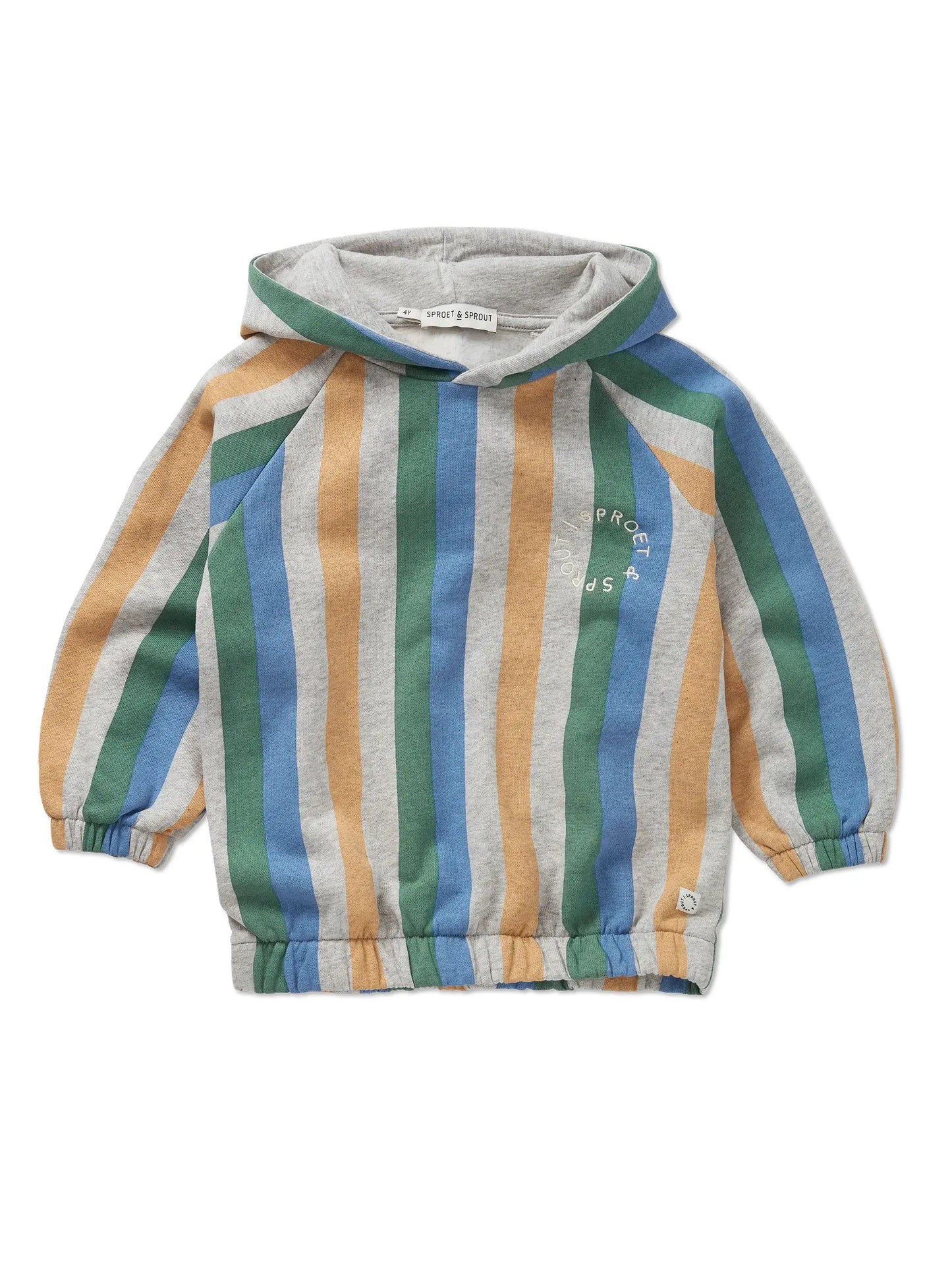 SWEATSHIRT HOODY STRIPES GREY