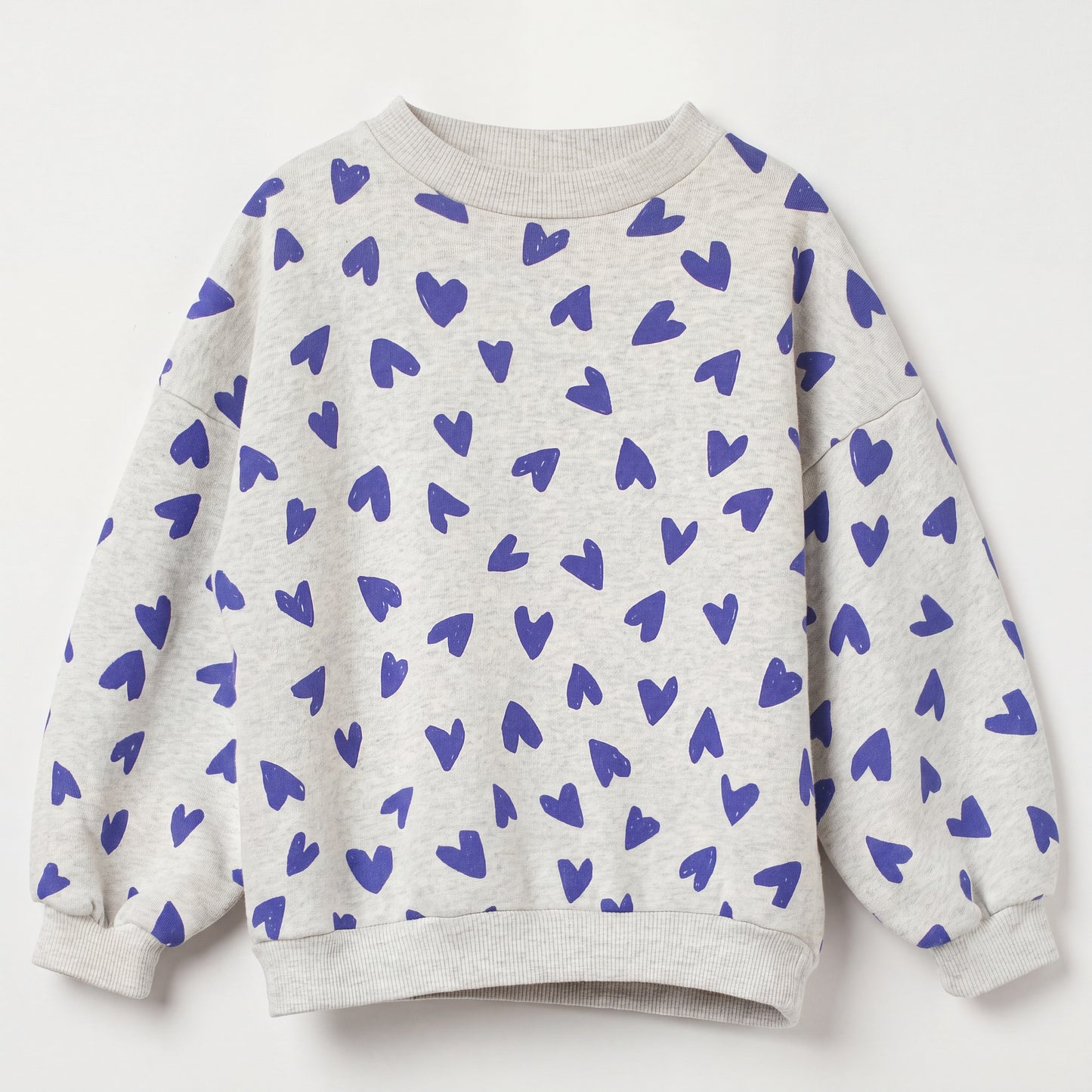 HEARTS LIGHT GREY MELANGE SWEATSHIRT