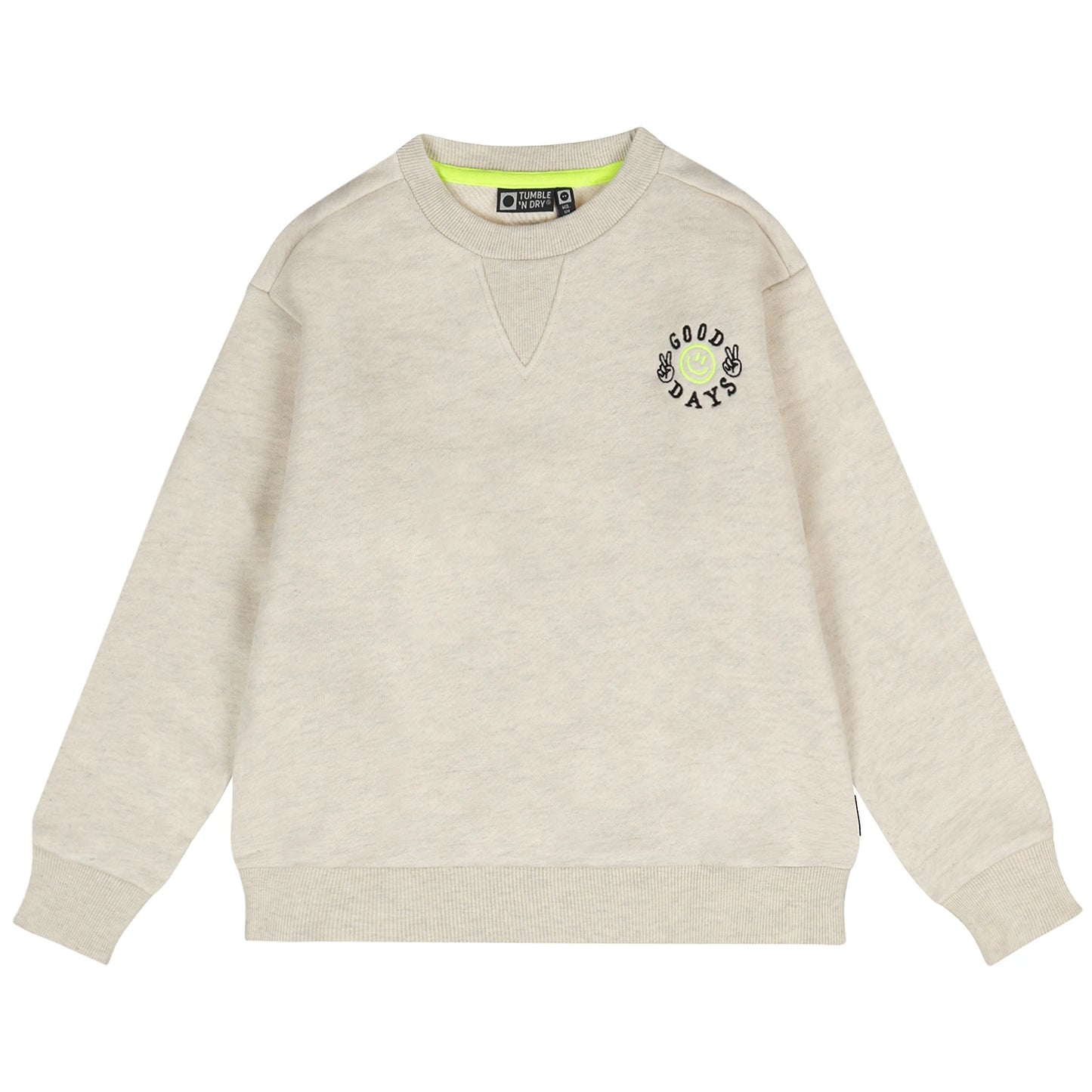 DECK SWEATER GEBROKEN WIT MELANGE