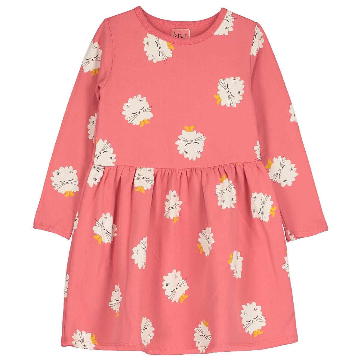 DRESS WAIST SEAM KITTEN IN BOOTS CORAL
