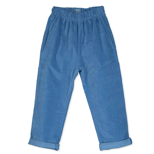 VELVET TROUSERS SOLID BLUE