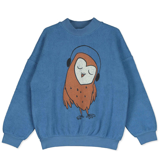 SWEATSHIRT TEDDY OWL BLUE