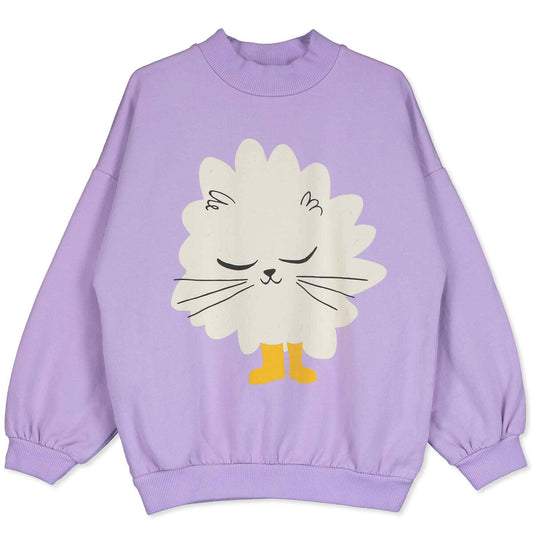 SWEATSHIRT KITTEN IN BOOTS MAUVE