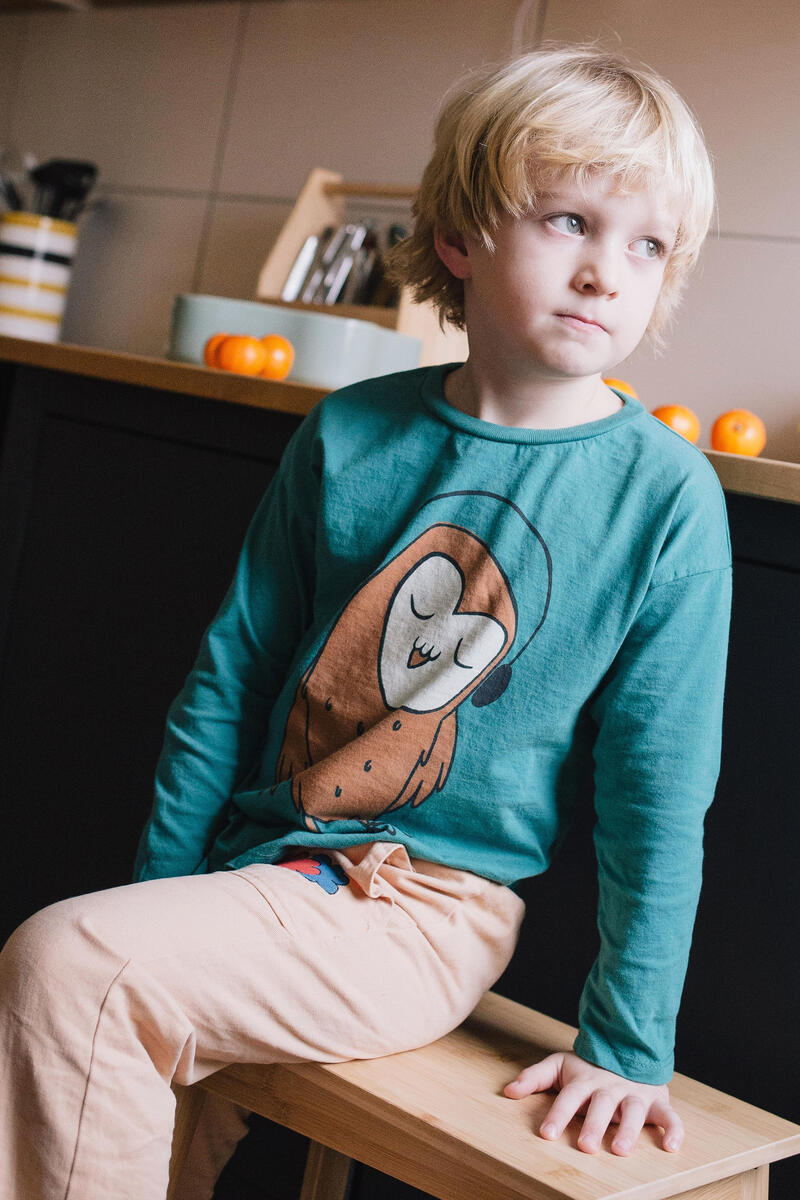 LONG SLEEVE TSHIRT OWLS GREEN
