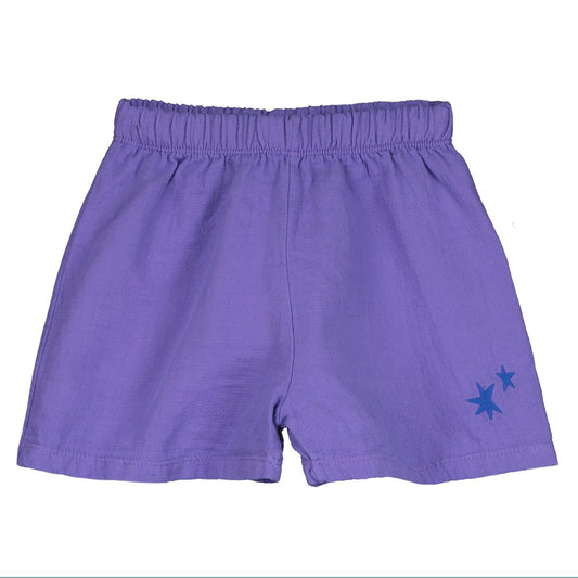 WOVEN SHORTS STARS EMBROIDERY VIOLET