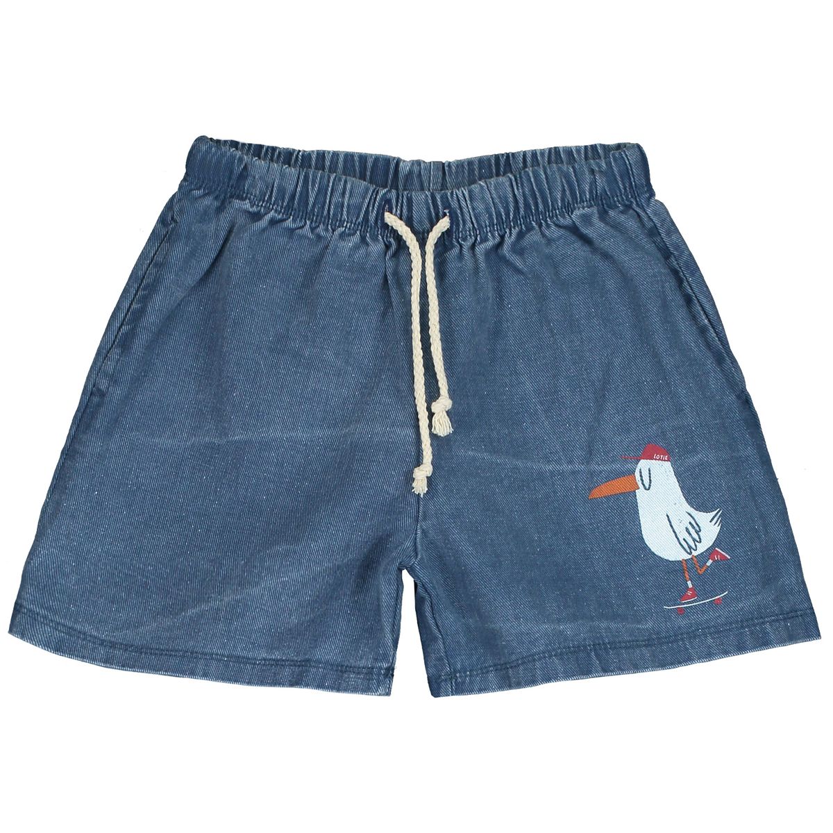 DENIM BERMUDA SKATING SEAGULL WASHED INDIGO