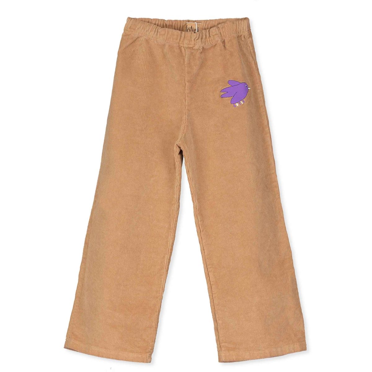 CORDUROY PANTS FLOWING BIRD TOASTED