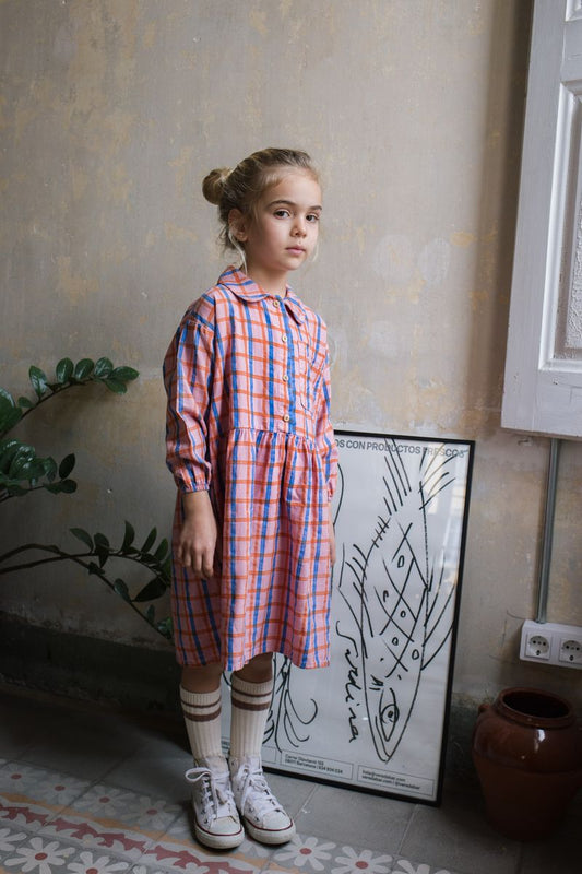 WOVEN DRESS CHECKS ALL OVER ROSE