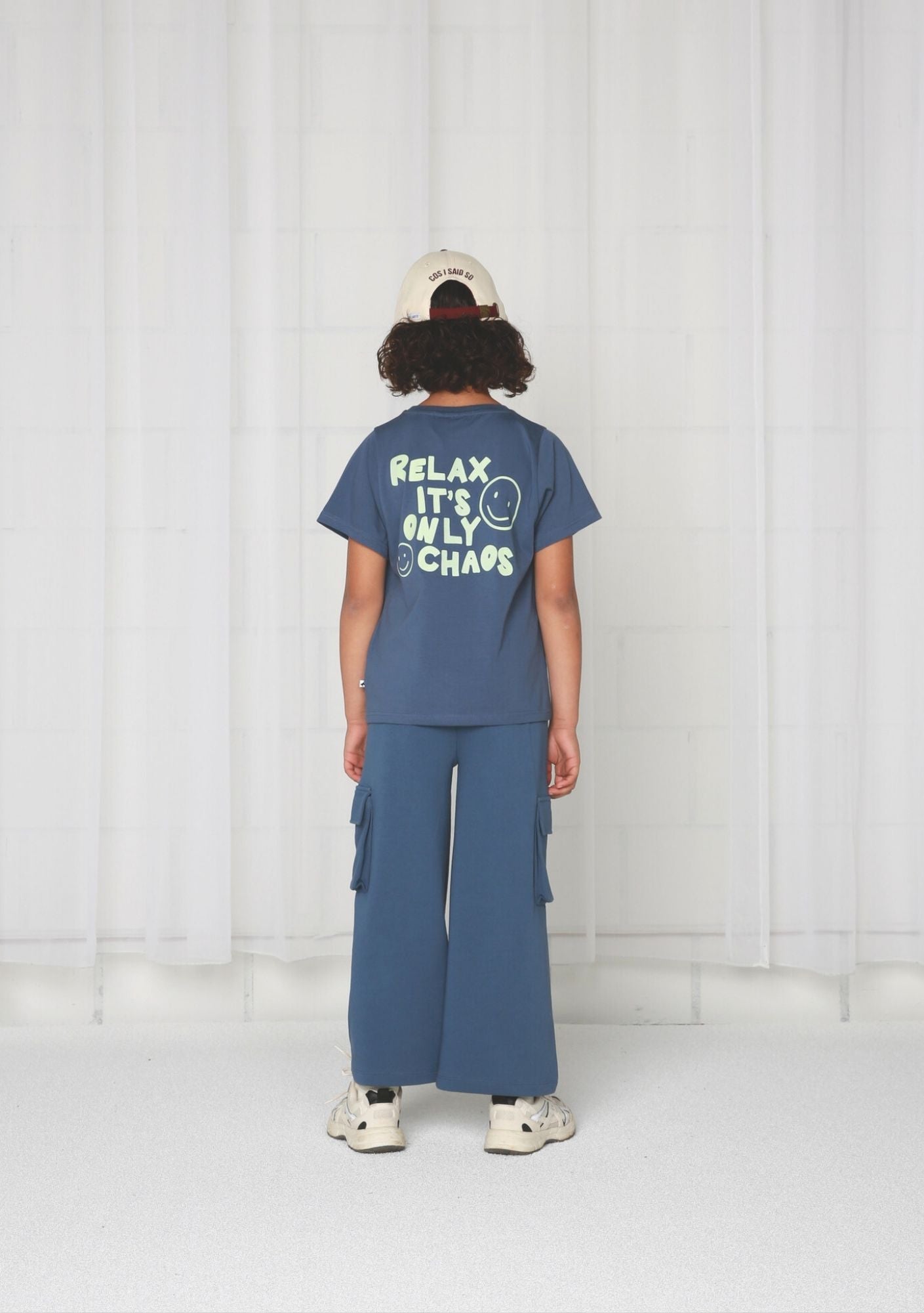 T-SHIRT RELAX IT'S ONLY CHAOS VINTAGE INDIGO