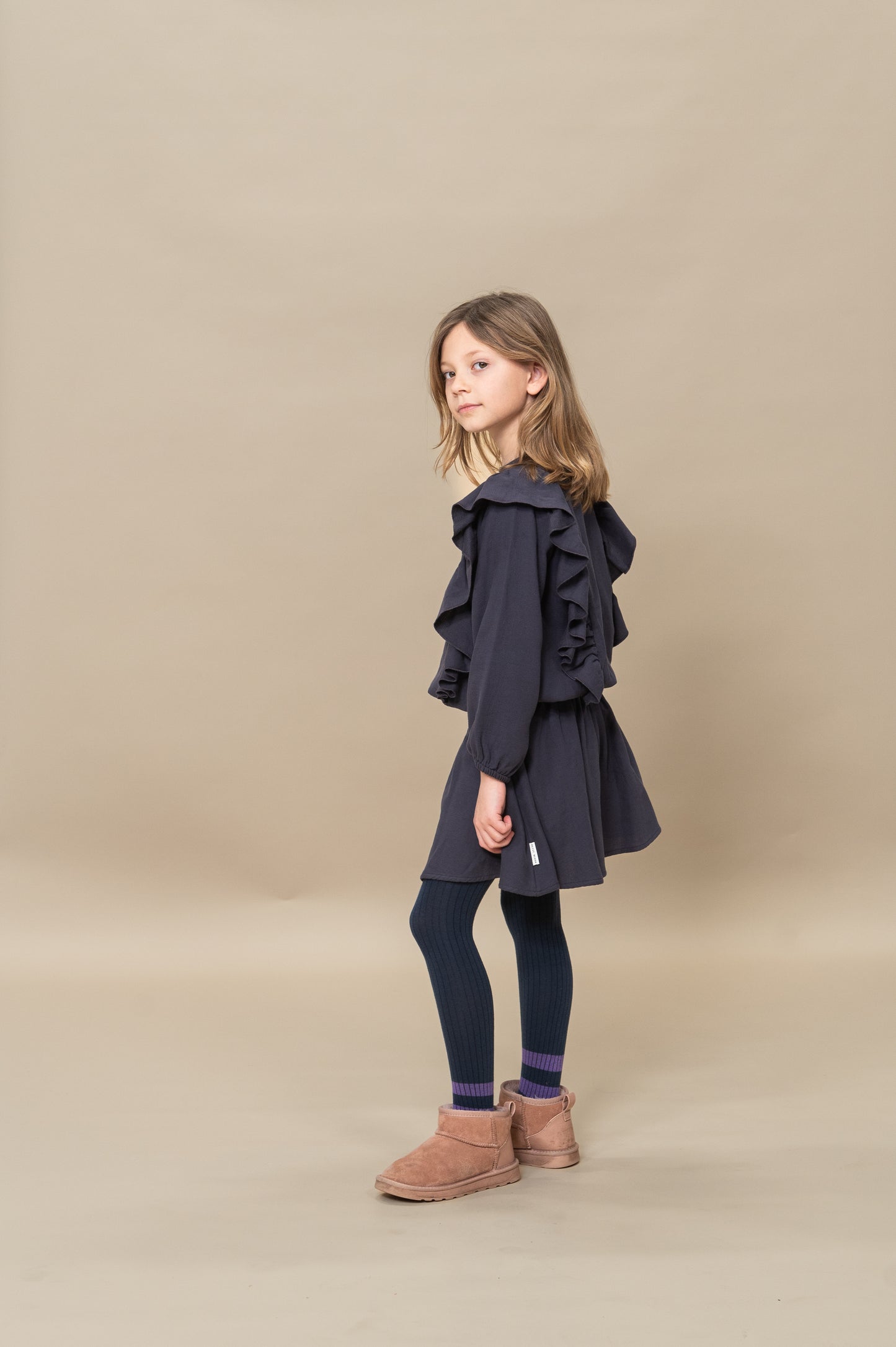 RUFFLED BLOUSE NIGHT BLUE