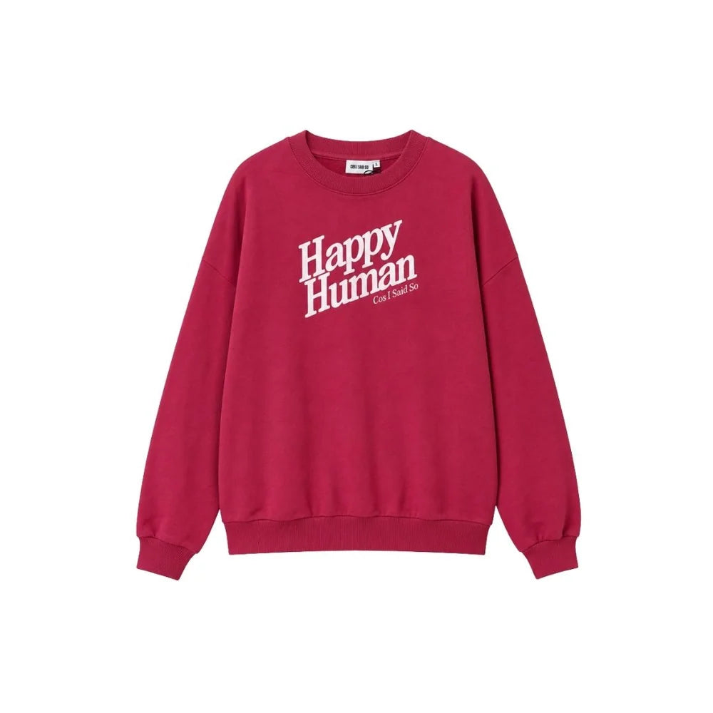 SWEATER HAPPY HUMAN RED
