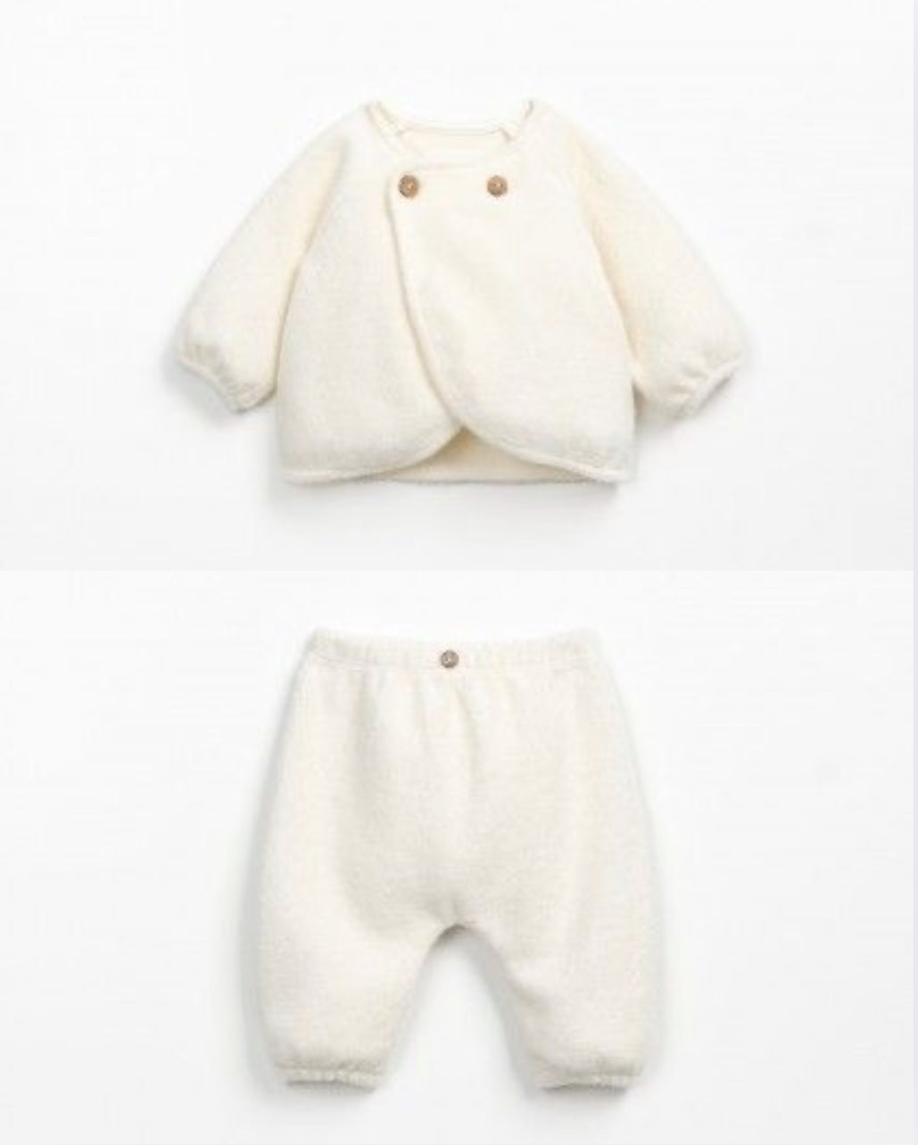 BABY SET FLEECE TROUSERS/JACKET CREME