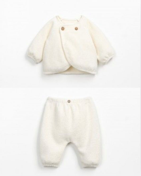 BABY SET FLEECE TROUSERS/JACKET CREME