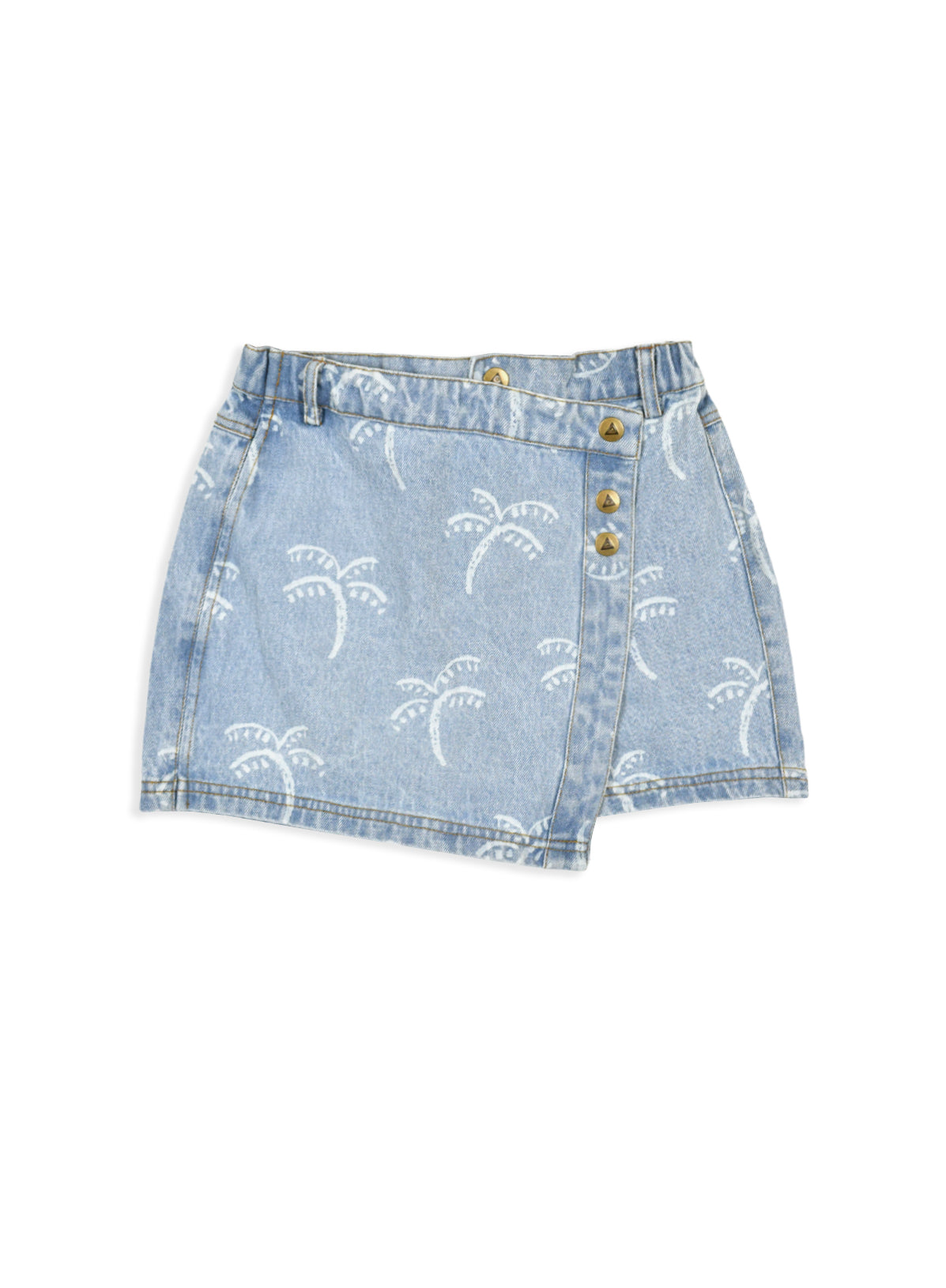 AM SKORT 02 PALMTREES ON DENIM