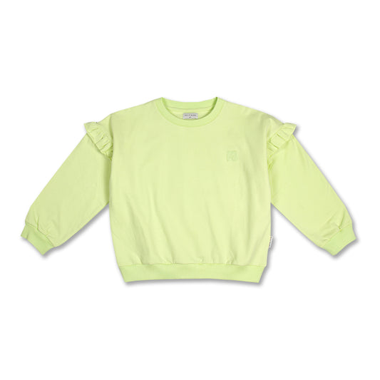 RUFFLE SWEATER SHADOW LIME