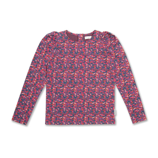 PUFF SLEEVE TOP BLOSSOM PLUM AOP
