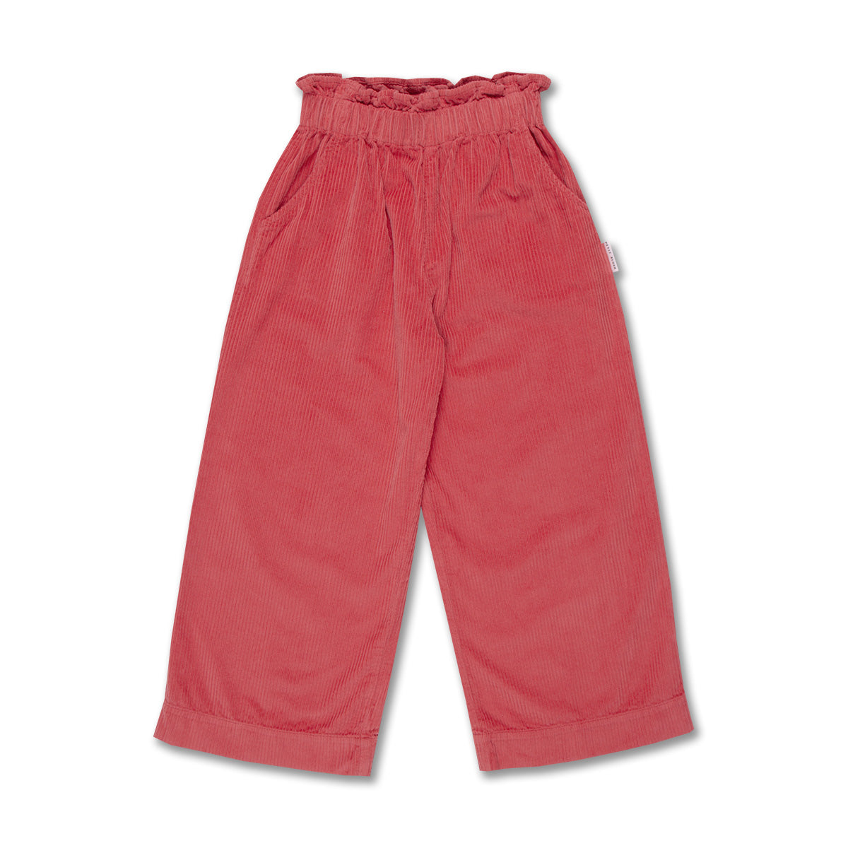 WIDE RUFFLE PANTS MINERAL RED