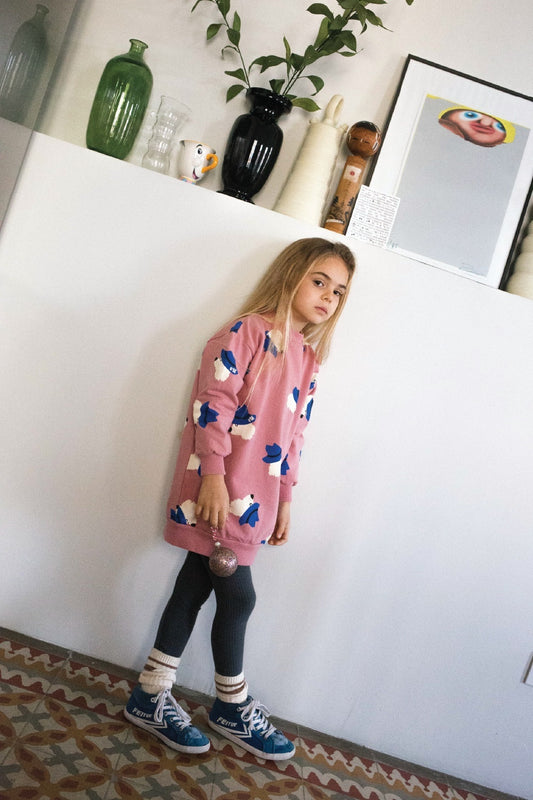 SWEATDRESS CHILL DOG ALL OVER ROSE