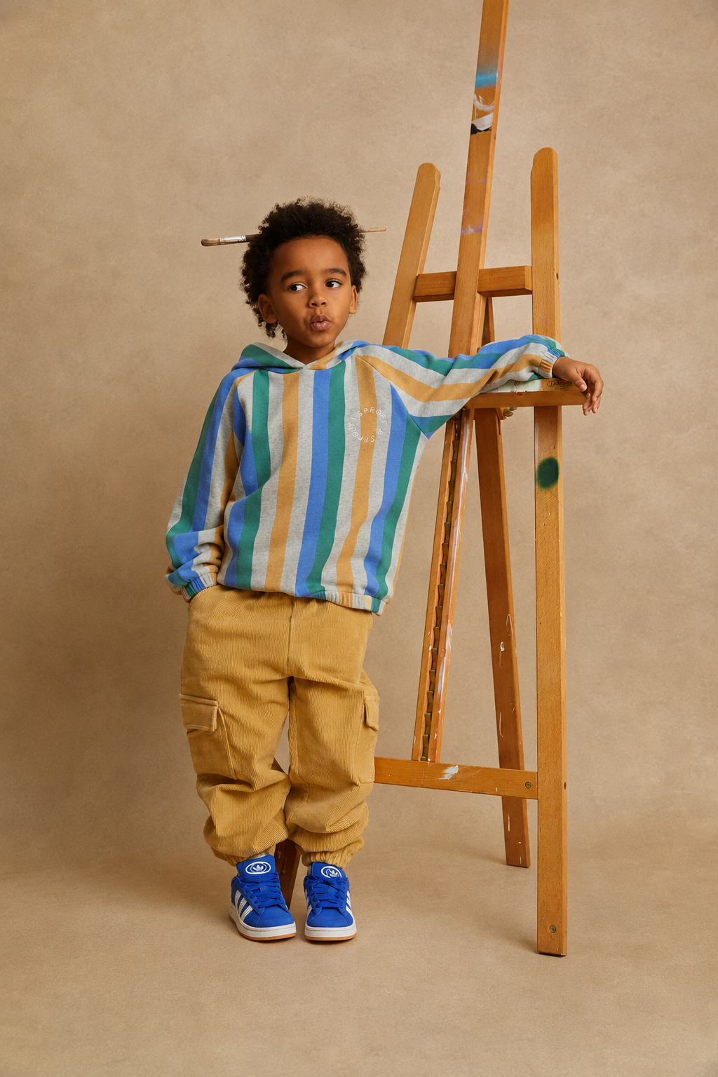 CORDUROY WOVEN CARGOPANTS SAND