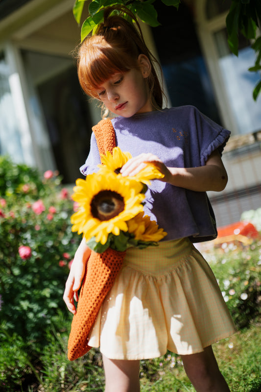 ROMANTIC SHORT CHECK BUTTER YELLOW