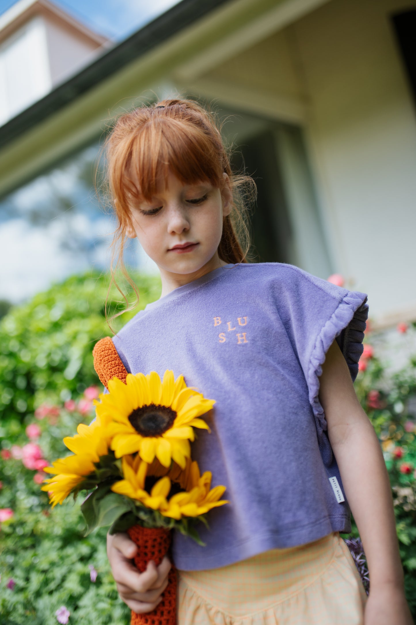 TOWEL RUFFLE TOP CHALK VIOLET