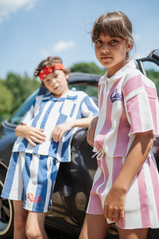 SHORT COTTON PIQUE BLUE