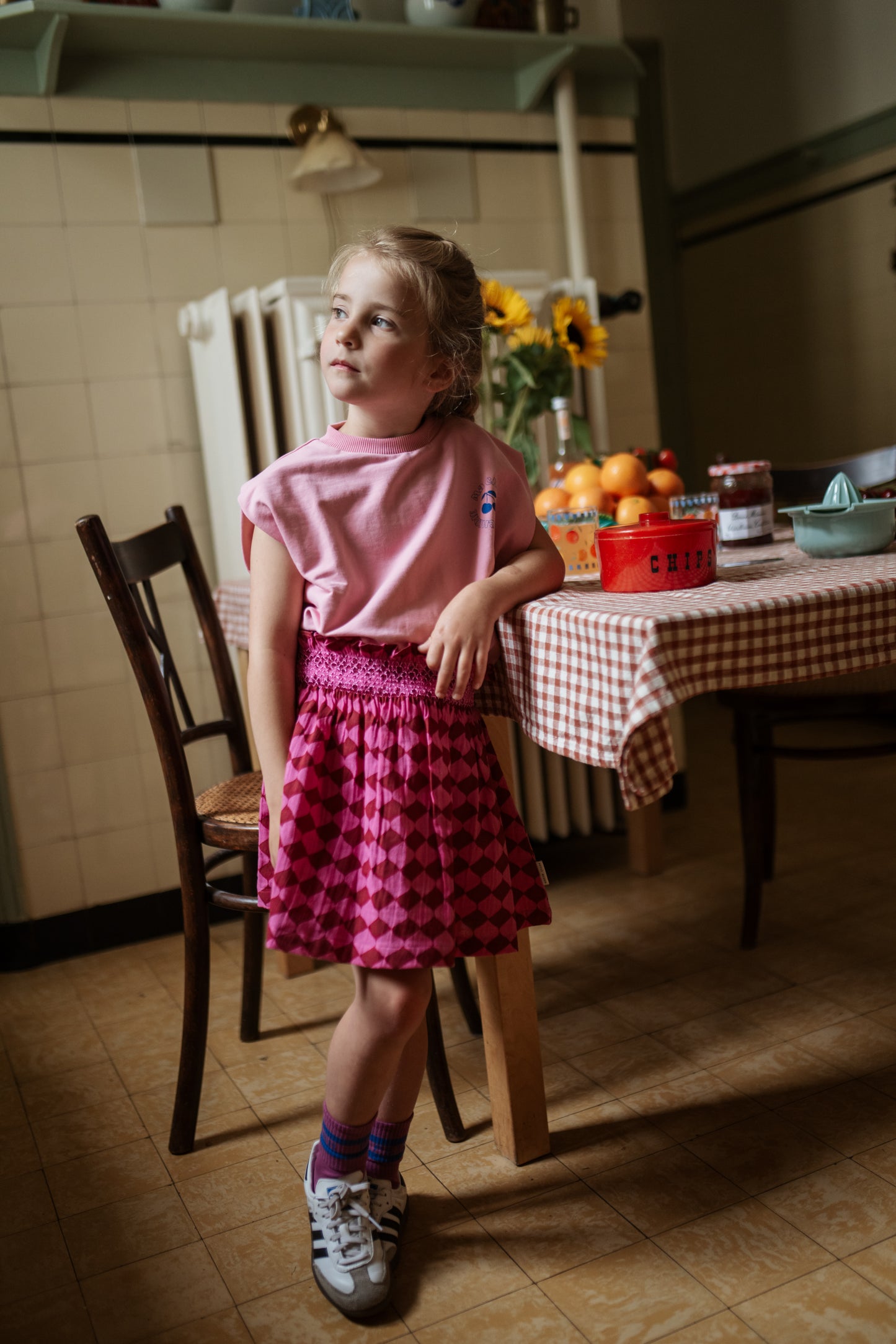 MINI SMOCK SKIRT BERRY BLUSH