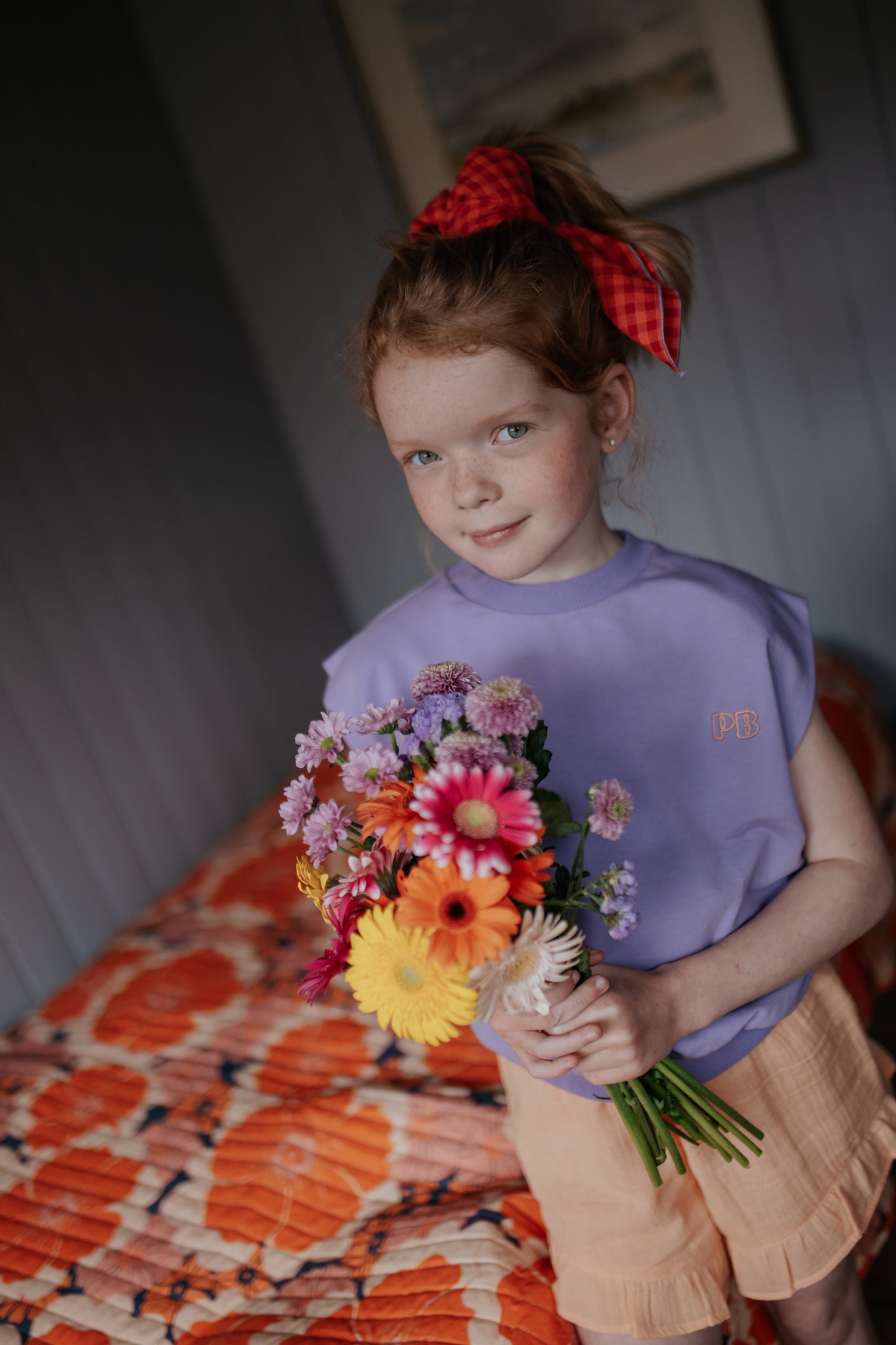 LUNA FRILL SHORT PEACH COBBLER