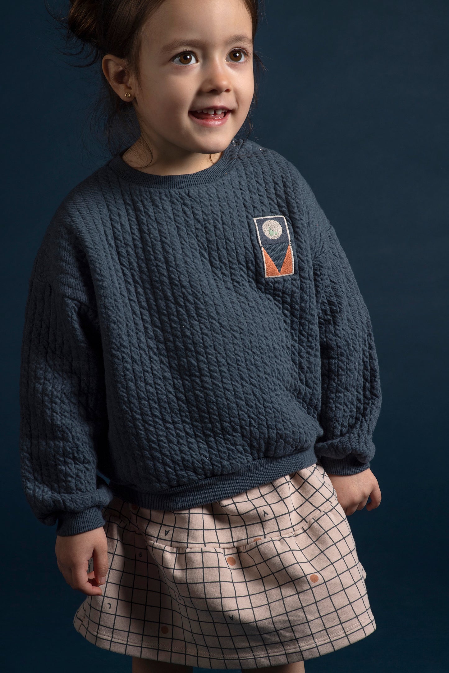 SWEATSHIRT QUILTED NIGHT BLUE