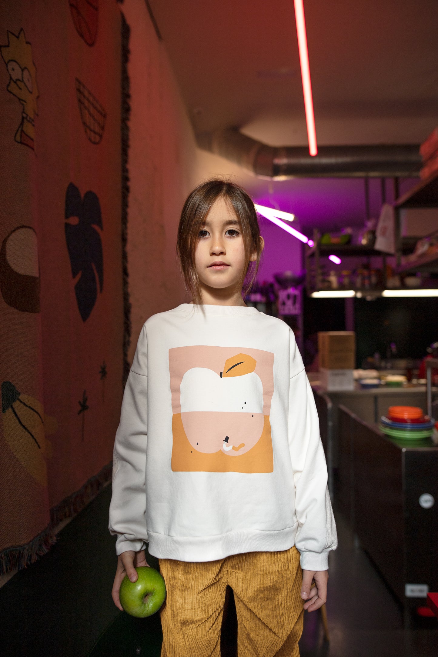 SWEATSHIRT APPLE PINK
