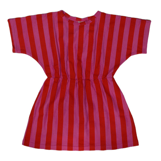 Harper Dress Red/Pink Stripes