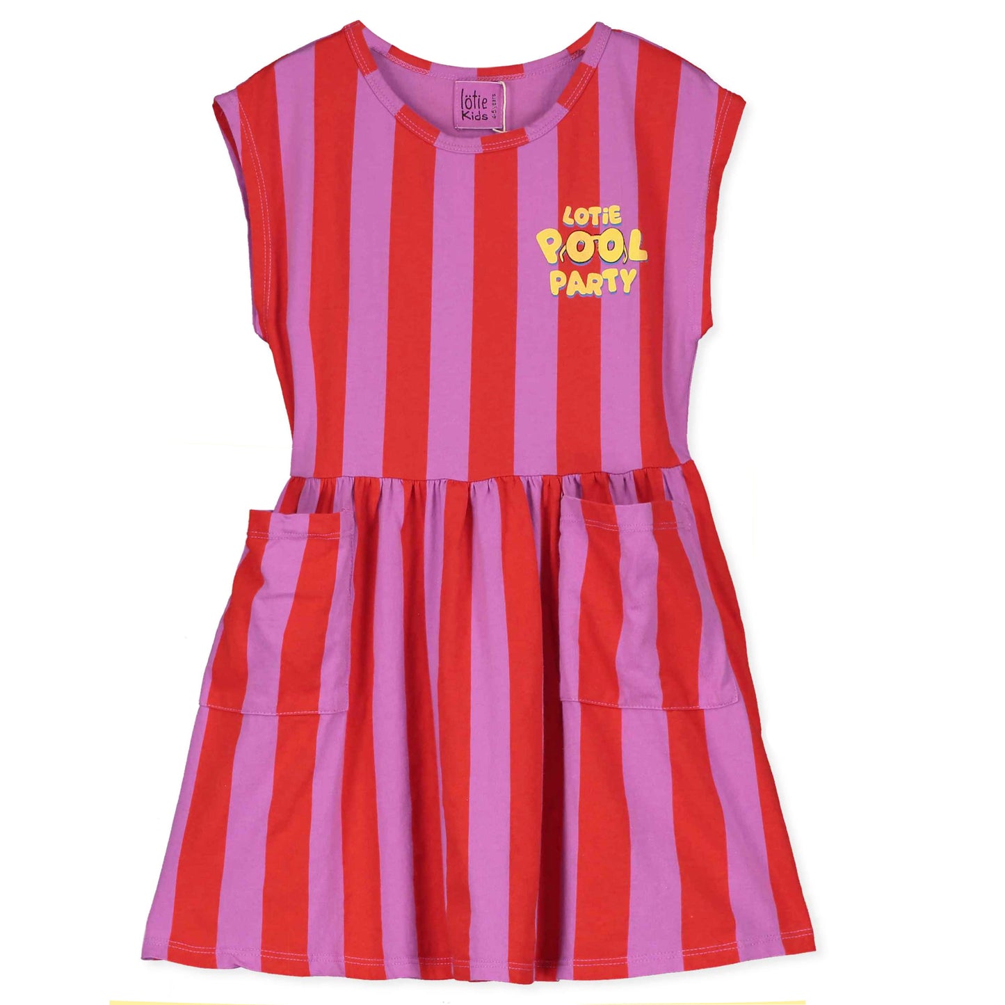 SLEEVELESS DRESS MAGENTA STRIPES LOTIE POOL PARTY