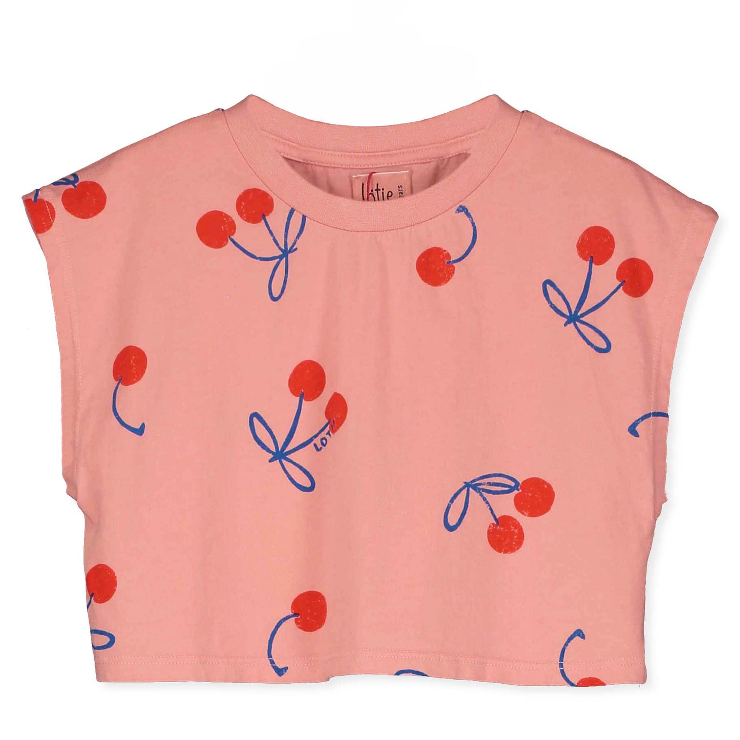 CROP TOP CLAY PINK CHERRIES ALLOVER