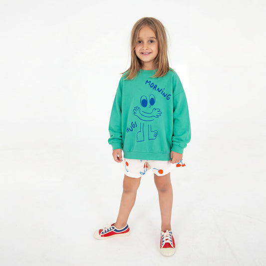 SWEATSHIRT GREEN MORNING HUGS