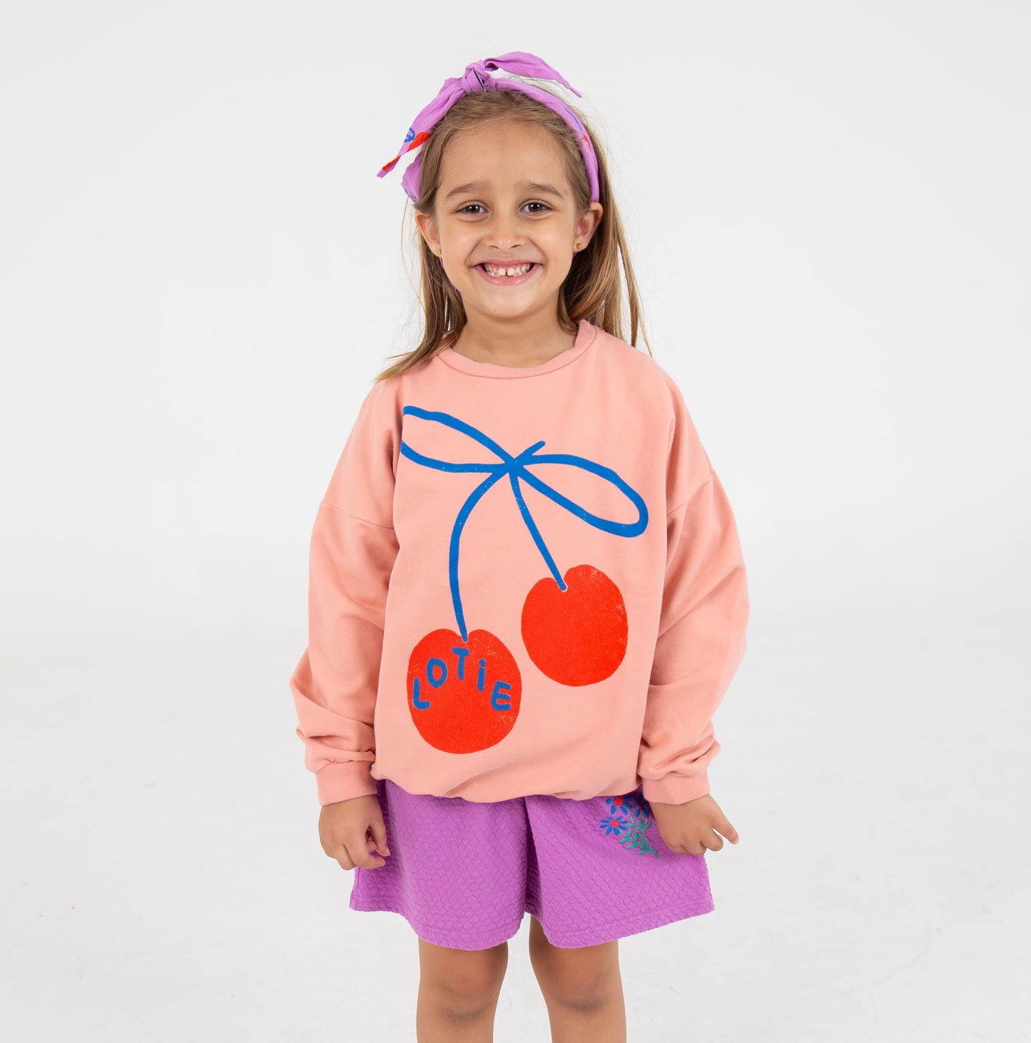 SWEATSHIRT CLAY PINK LOTIE CHERRIES