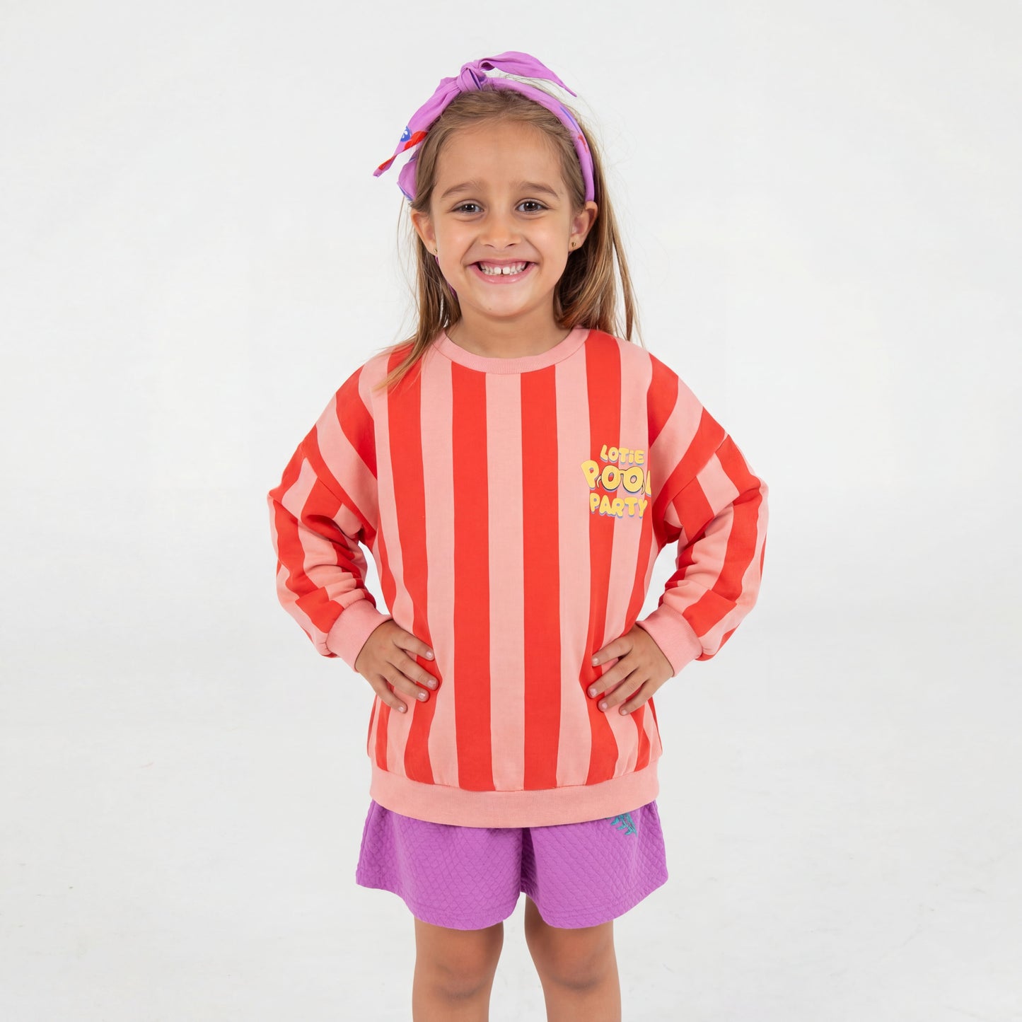 SWEATSHIRT CLAY PINK STRIPES LOTIE POOL PARTY