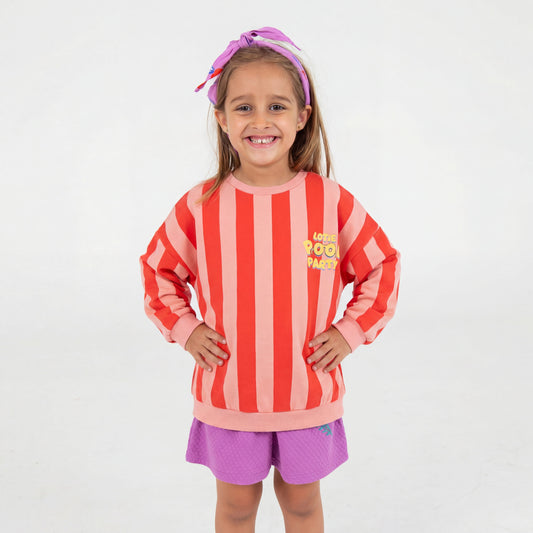SWEATSHIRT CLAY PINK STRIPES LOTIE POOL PARTY