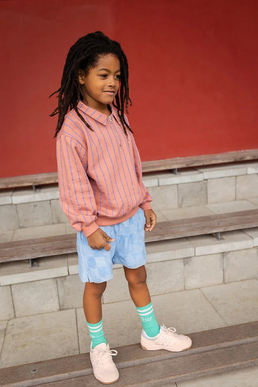 SWEATSHIRT COLLAR ZIP ROSE DAWN