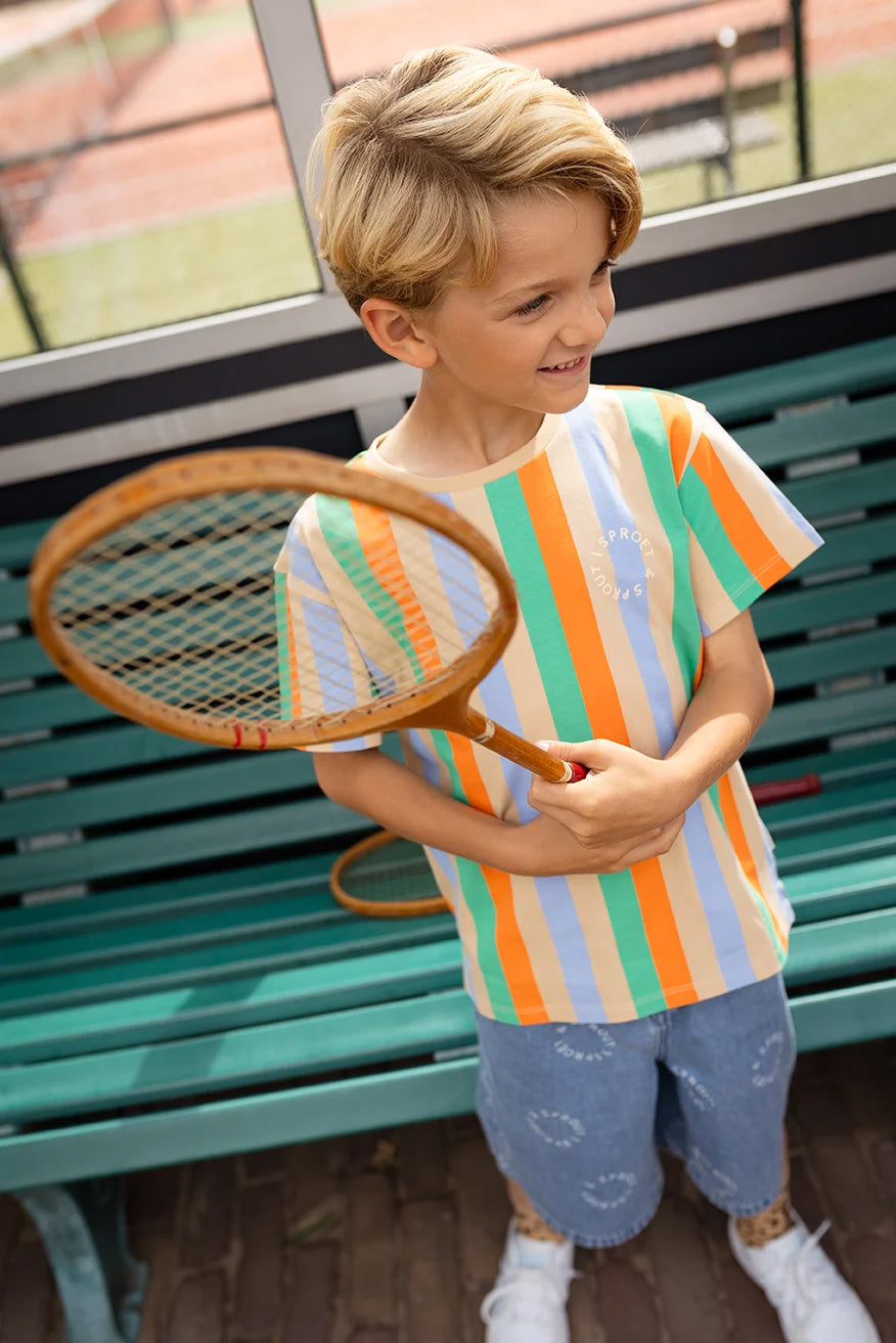 T-SHIRT VERTICAL STRIPES SAND