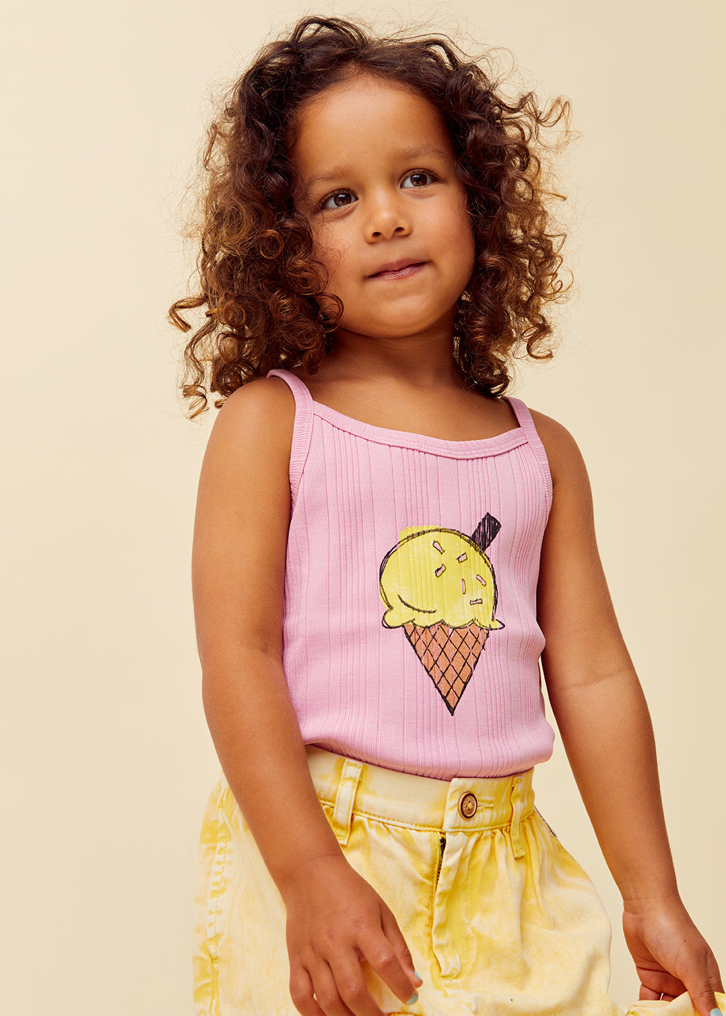 GIRLS SPAGHETTI TOP ICE CREAM PODIUM PINK