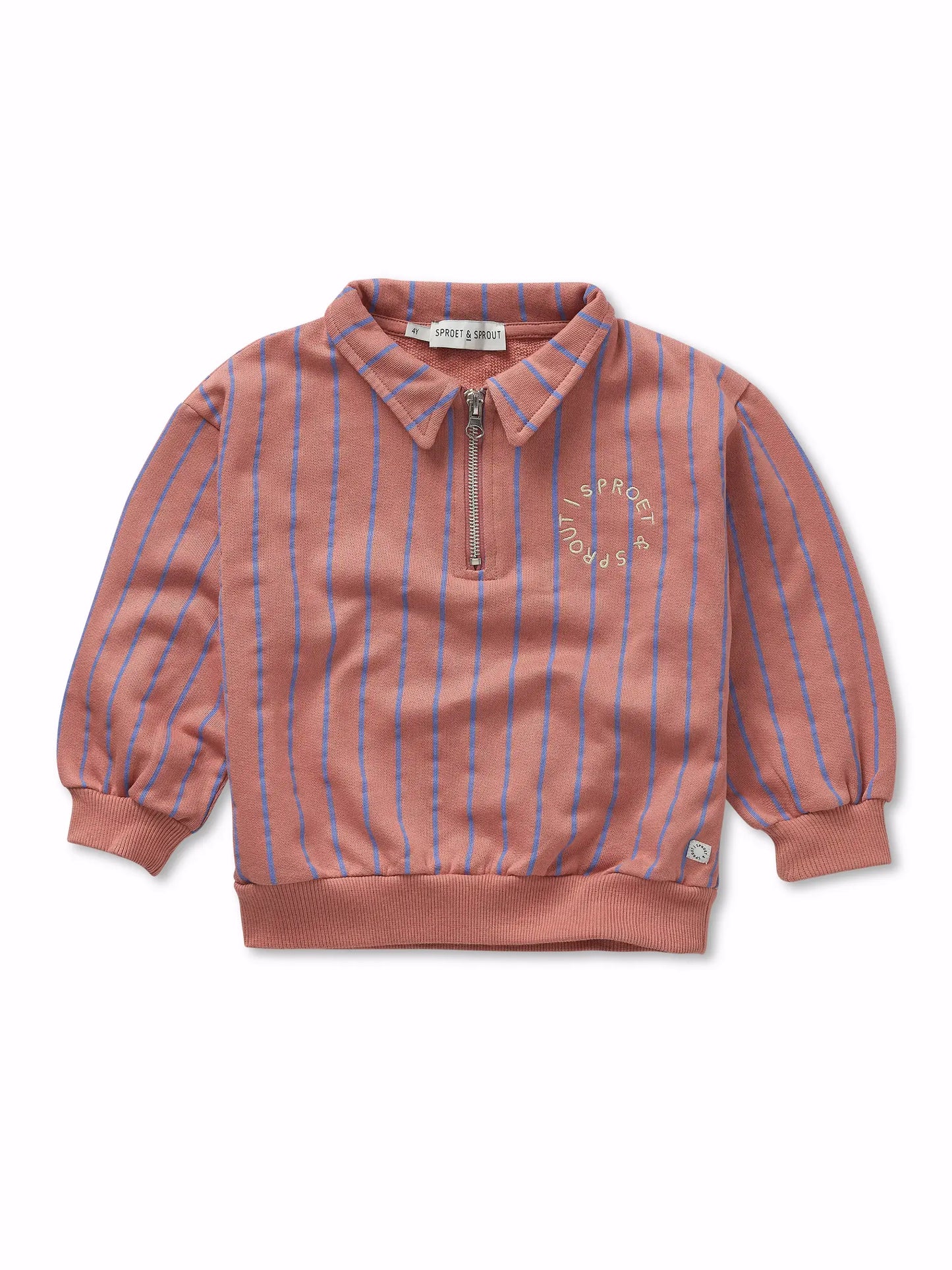 SWEATSHIRT COLLAR ZIP ROSE DAWN