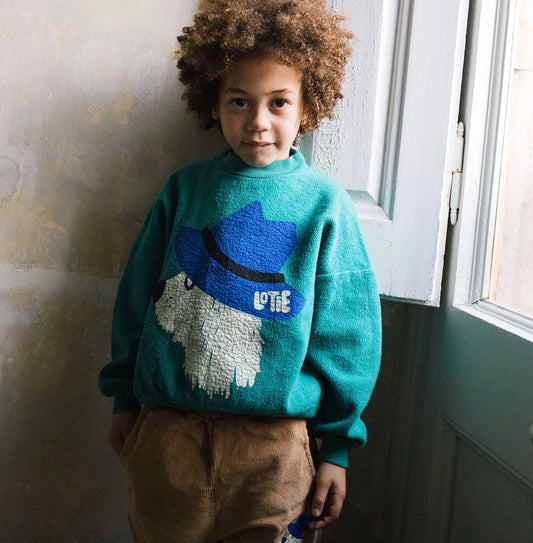 SWEATSHIRT TEDDY CHILL DOG GREEN