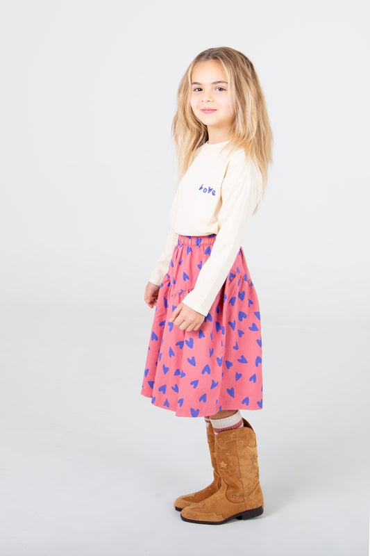 HEARTS PINK LEMONADE MIDI SKIRT